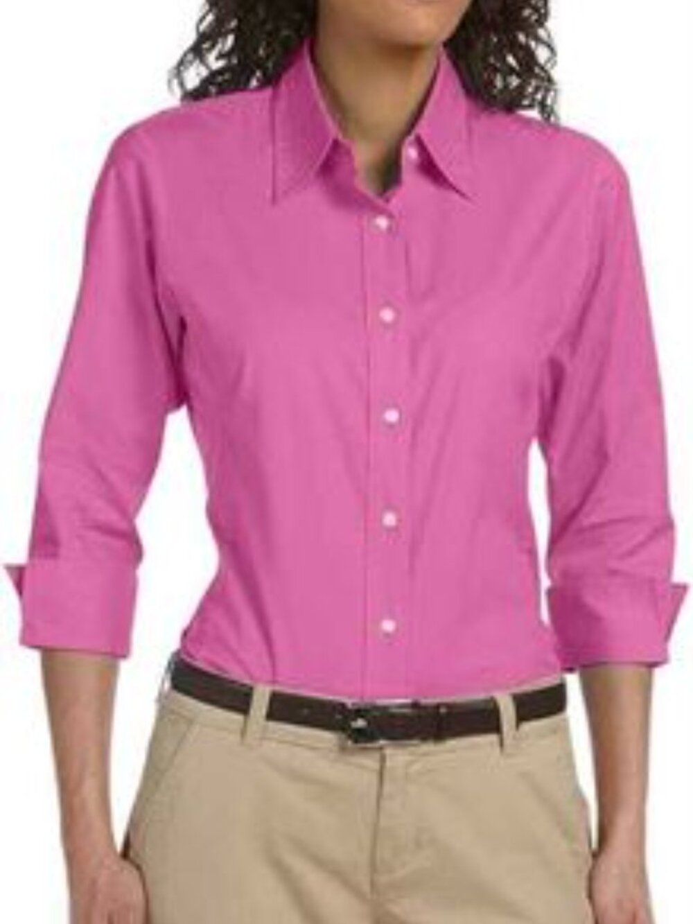 NWT Devon & Jones 3/4 Sleeve Stretch Cotton Poplin Shirt  (L & XL)